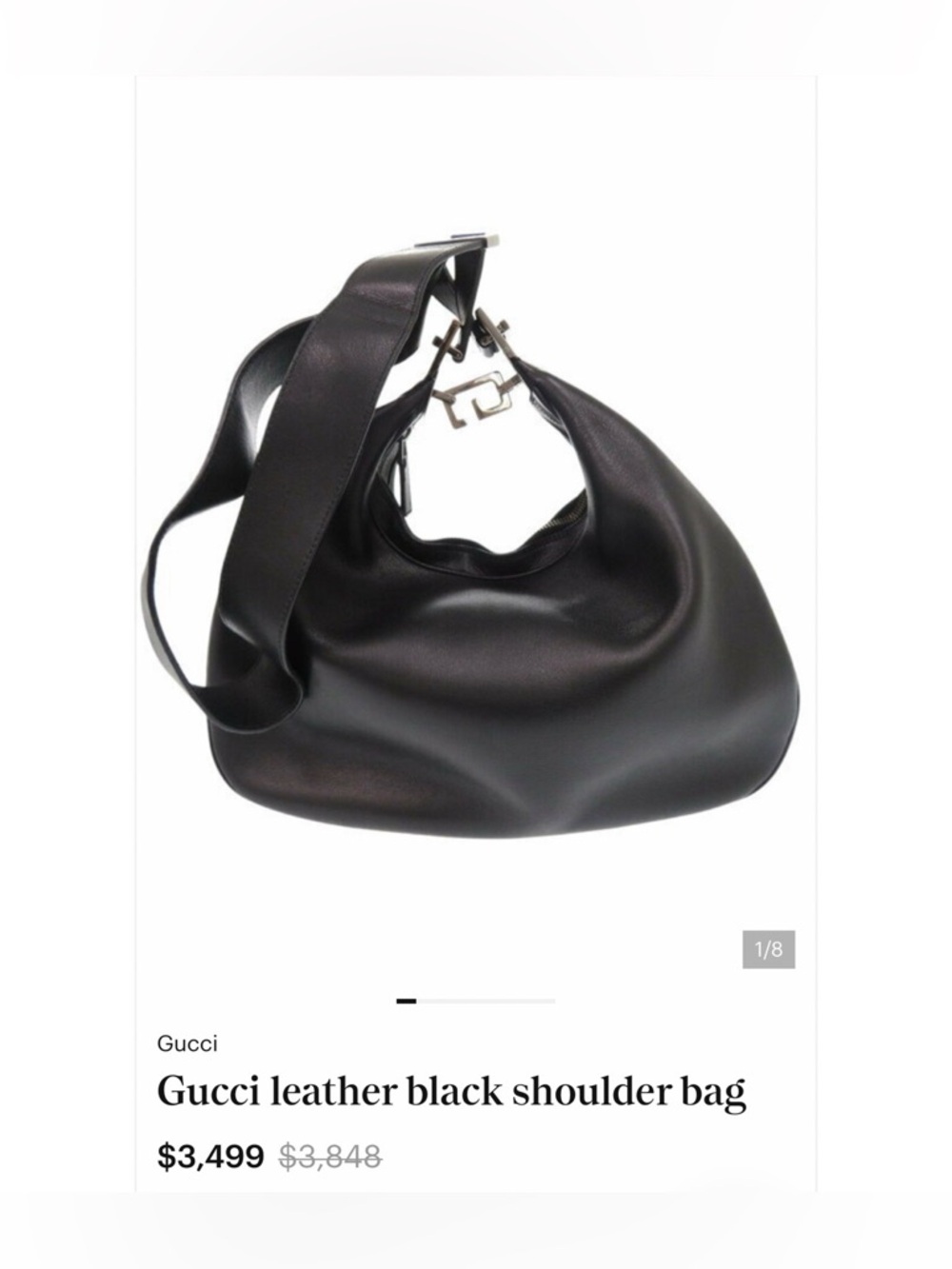 Gucci leather black shoulder bag